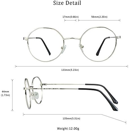 Очила в кръгла рамка от алуминиеви LifeArt, Блокер Синя Светлина Очила За четене + 3,75 Увеличаване на