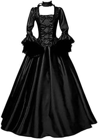Рокля от епохата на Възраждането, женски винтажное рокля-наметало на вещица с качулка, ръкав тръба, Средновековна Сватбена рокля, рокля