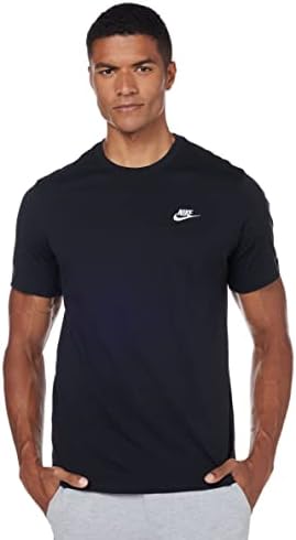 Тениска Nike Men ' s Sportswear Club, Мъжки t-shirt класически, намаляване, Черен /бял, S-T
