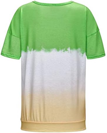 Дамски Тениски с Градиентным Модел NEARTIME, Блуза с кръгло деколте в Цвят Блок, Ежедневни Тениски С Къс Ръкав, Блузи-Ризи