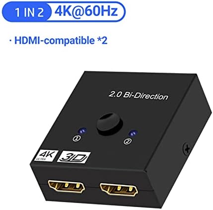 LUYANhapy9 HDMI-Съвместим премина с Висока резолюция Без драйвери, Съвместими с HDMI 1 в 2 изхода /Превключвател 2 в 1 изход за проектор