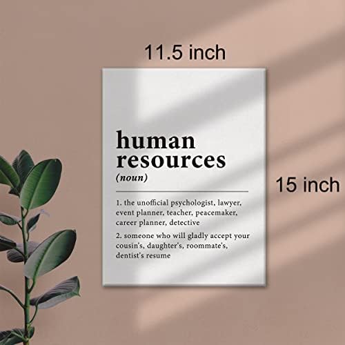 GTGIC Определението на човешките ресурси Платно Стенно Изкуство HR Подарък Принт Плакат Декор Офис украса Готов да бъде обесен 12x15