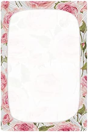 ALAZA Rose Flower Пищови с Цветен Модел, Чаршаф-Кош за Момчета и Момиченца, Мини-Размер 39x27 инча