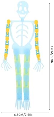 Toyvian Хелоуин Нажежен Скелет за Декорация на 4 бр. Цялото Тяло Светят в Тъмното Човешки Кости Притежателя на Телефона Поставка за