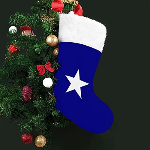 Бони Син Флаг Коледни Окачени чорапи Чорапи за Коледно Камина Празничен Начало Декор
