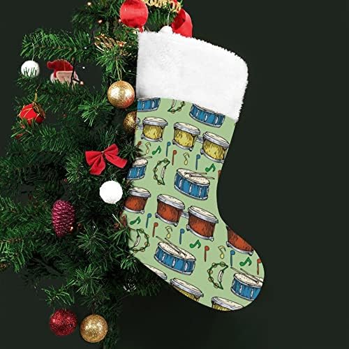 Цветни Бонго Барабани Тамбурины Коледни Окачени чорапи Чорапи за Коледно Камина Празничен Начало Декор