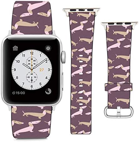 Съвместим с гривната от Apple Watch 42 мм 44 мм (модел под формата на розова такси), Взаимозаменяеми каишка от изкуствена кожа