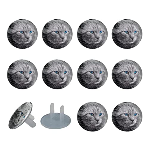 Капачки за ключове за очарователни домашни животни Cat Blue Eye 24 Бр. - Защитни капачки за контакти, за деца – Здрави и устойчиви