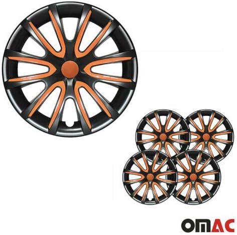 Джантите OMAC 16 инча за Nissan Ритници Черно-оранжеви 4 бр. Капака Джанти - Шапки ступиц - Подмяна на външната повърхност на автомобилни