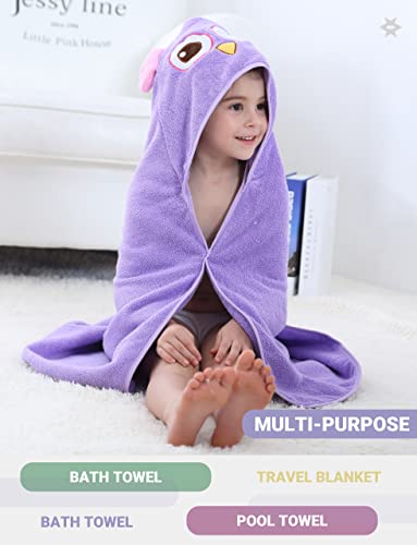 Хавлии за баня, MICHLEY за Деца с качулка от 0 до 6 години, Памучен Впитывающая Детска Гъба Baby Essentials (Бухал)