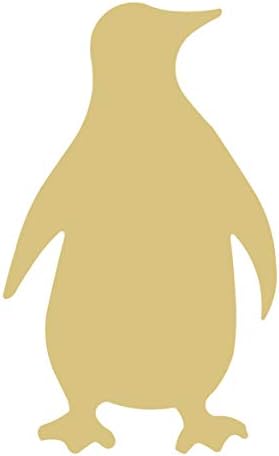 Силует във формата на Пингвин От Незаконченного Дърво, Отвор За Детска Стая, Зимни Врата Закачалка, Форма МДФ, Платно Стил 3
