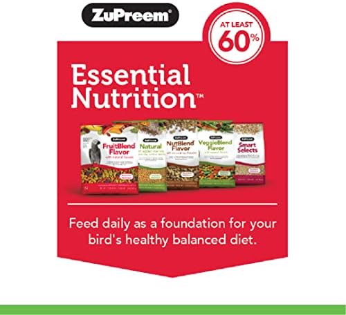 ZuPreem Естествена Храна за птици в пелети за папагали и зайци, 3 кг (опаковка от 1 броя) - Ежедневно хранене, Направено в САЩ