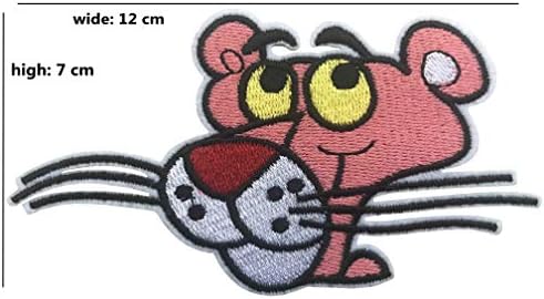 Детска нашивка с комиксом Розовата пантера 11,5 x 7,0 см - Бродирани желязо нашивках, Пришитая на нашивках Em