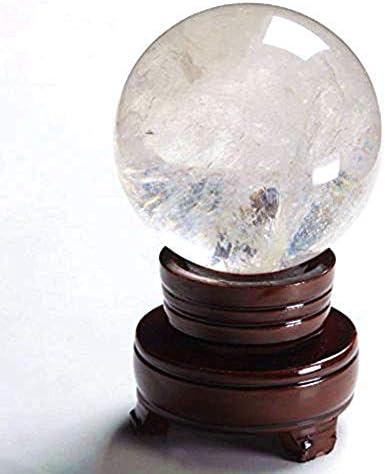 ruhong Естествен кварц ръчно изработени 78 мм (3 инча) Исцеляющий Прозрачна Кристална Топка Каменна Занаят Коледна Декорация на Дома,