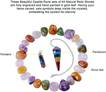 Рунически камъни на Древния Футарка - Набор от кристали Mix скъпоценни Камъни - Набор от руни - Рунически камъни на викингите
