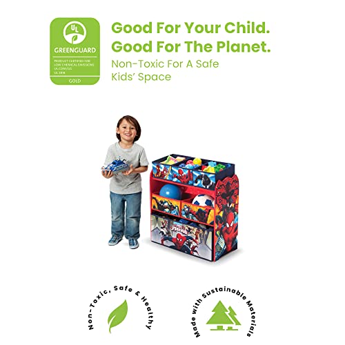 Дизайн на кутия Delta Children 6 и органайзер за съхранение на играчки - Сертифициран Greenguard Злато, Човек-паяк (опаковка