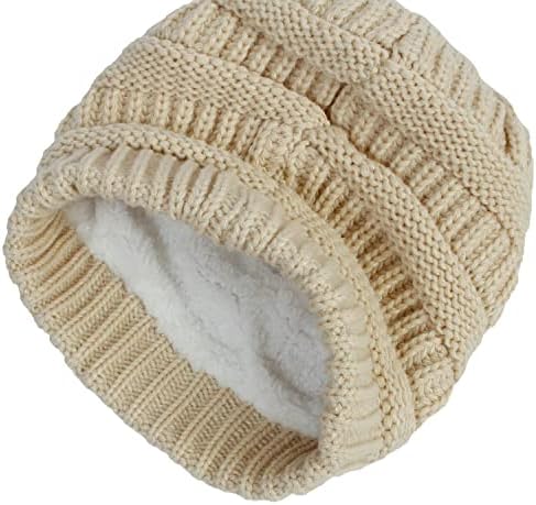Комплект Зимни шапки с варежками за деца - Детска Топло руното Вязаная шапчица-Бини и Дебели Ръкавици, Ски шапка за Момичета