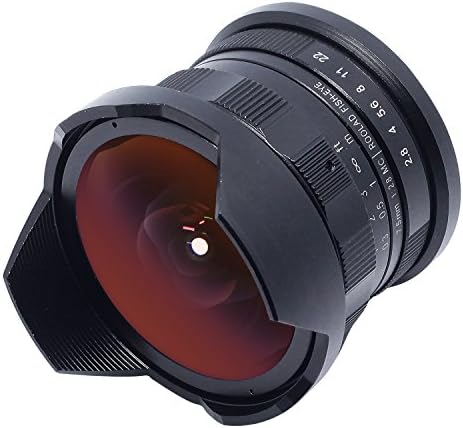 Фиксиран обектив Roolad 7,5 мм F2.8 APS-C Рибешко око, за да беззеркальных фотоапарати на Sony A6500 A5000 NEX7 - Черен със Защитен