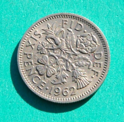 Кралица Елизабет II - Монета от шест пенса, 1962, №2