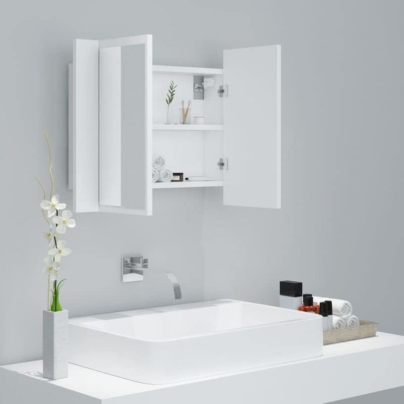 GXBPY Led Стенен Шкаф за Баня, Шкаф за Съхранение в Банята Над Тоалетна, Шкаф за баня с 2 Рафтове за съхранение в Бял цвят