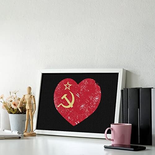 Комунизмът в Съветския Съюз Ретро Флаг Диамантена Живопис Комплекти 5D направи си САМ Пълна Тренировка Планински Кристал Изкуство Стенен