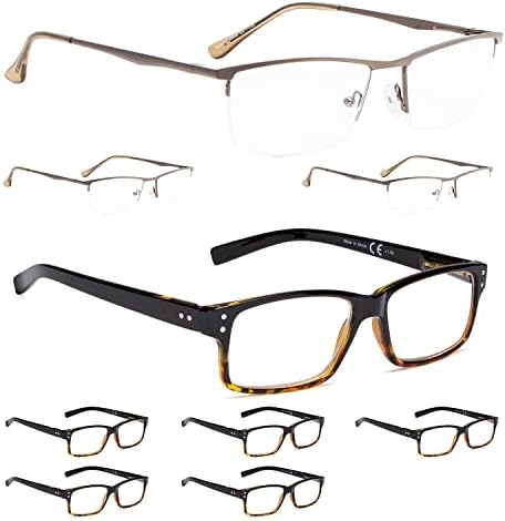 LUR 3 опаковки очила за четене в полукръгла рамка + 6 опаковки класически очила за четене (само за 9 двойки ридеров + 2,75)
