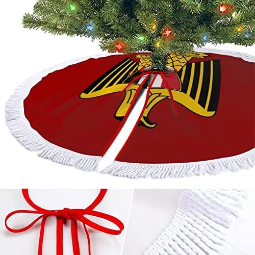 Пола за Коледната елха с участието на Египетския Орел, Червената Кръгла Диафрагма за Коледната Елха с Ресни по Края за Украса