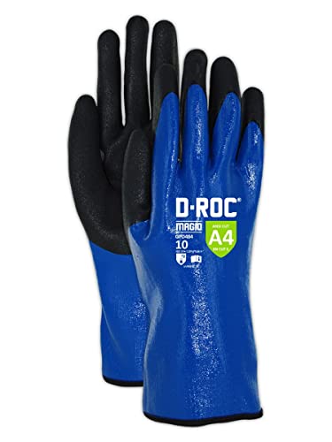 Работни ръкавици MAGID Waterproof Level A4 Cut и с химическа устойчивост, 12 PR, по-Добро сцепление с пясъчен нитриловым покритие