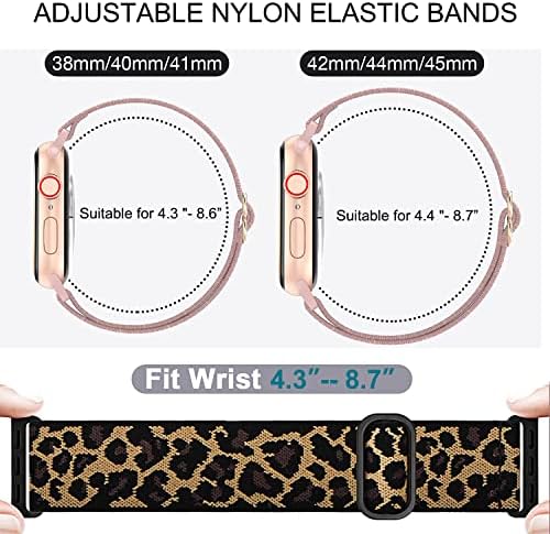 JYXINK 6 опаковки еластични ленти за часа, съвместими с Apple Watch Band 38 мм 40 мм 41 мм 42 мм 44 мм 45 мм на 49 мм,