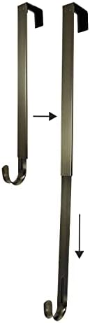 Регулируем държач за венци Haute Decor Adapt (матиран никел) — Закачалка за венци над вратата — Кука за поднасяне на венци през