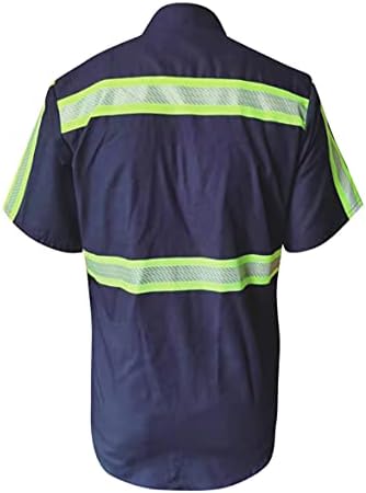 Мъжка риза с повишена видимост L & M За промишлени работа, Светоотражающая, С Къс Дълъг Ръкав, ВИСОКА Видимост
