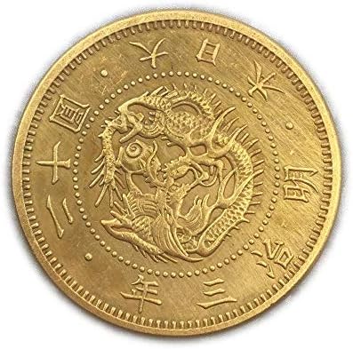 Чеканная Японската три години Златна Възпоменателна Монета от Епохата на Мейджи с Релефни Микро-Chapter collectionCoin са
