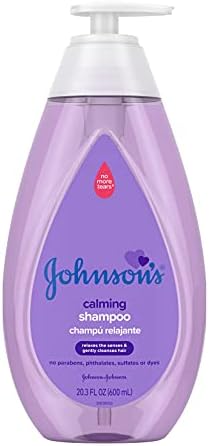 Johnson ' s Успокояващ детски шампоан с успокояващ натурален аромат, Хипоалергичен и не причинява сълзи детски шампоан за коса,