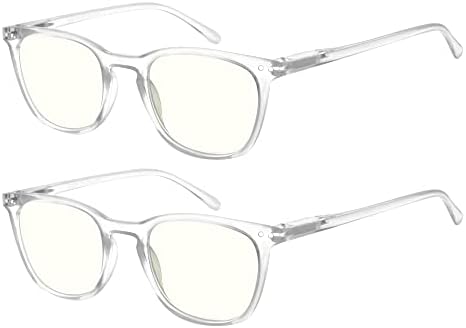 Прозрачни Очила за четене LOOKLIFE, Блокер Синя Светлина Очила за Четене за Жени и Мъже, Компютърни Очила За Четене
