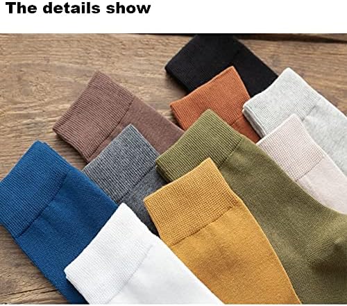 KJHD, 10 Чифта мъжки памучни чорапи, Есен-Зима, Бизнес Дишащи мъжки чорапи за екипажа (Цвят: A, Размер: 39-45)