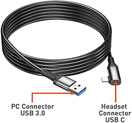 Кабел от 16 фута, Кабел за виртуална Слушалки USB 3.0 Type A-C Високоскоростен Пренос на Данни и Бързо Зареждане на Виртуална