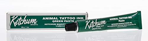Мастило за татуировки животни Ketchum - Зелена паста от 1 унция.