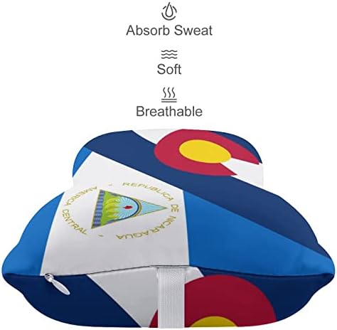Щата Колорадо, Флаг Никарагуа, Автомобилната въздушна Възглавница За Шията от 2 Възглавници под формата на Костите, Авто облегалката