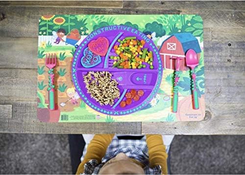 Конструктивни прибори за хранене Произведено в САЩ Garden Фея Placemat за деца, Бебета, Грудничков и деца - са Изработени от