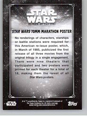 Черно-бели плакати 2020 Topps Междузвездни войни: Завръщането на джедаите 70-мм марафонский плакат P-3 Междузвездни войни,
