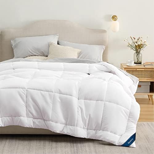 Стеганое одеяло Bedsure California King с Пододеяльником - Пуховое Алтернативно бяло Стеганое одеяло California King Size,