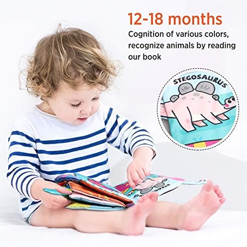 детски книжки-играчки beiens, Мека На Допир Книжки Кринки на тема Динозаври, Интерактивен подарък за ранното развитие на момчета и момичета,