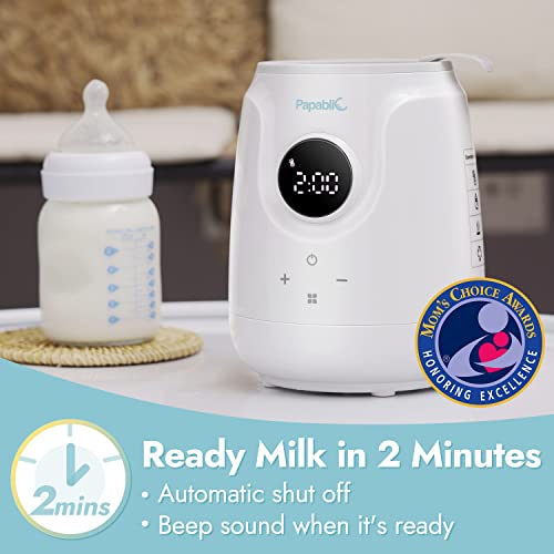 Ултра-бързо топла вода чанта за бебешки бутилки Papablic за майчиното мляко и млечни смеси, с цифров таймер и автоматично изключване, 5-в-1