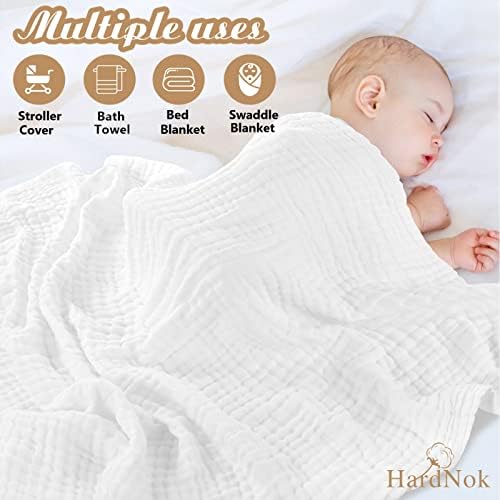 Муслиновое детско кърпа и гъба, HardNok, 2 Големи супер меки детски одеала и 3 гъба за нежна кожа на бебето, муслиновое одеяло за новородени