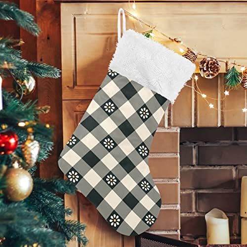 Коледни Чорапи ALAZA в Клетката, Ретро стил, Класическа Персонализирани Чорапи Големи Размери, Украса за Семейни Тържества, декорация за Партита,