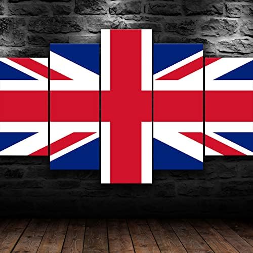 KKYY 5 Бр. Платно на Стенно Изкуство, В Рамката на Великобритания Знаме на Обединеното Кралство 5 панели Съвременната Абстрактна