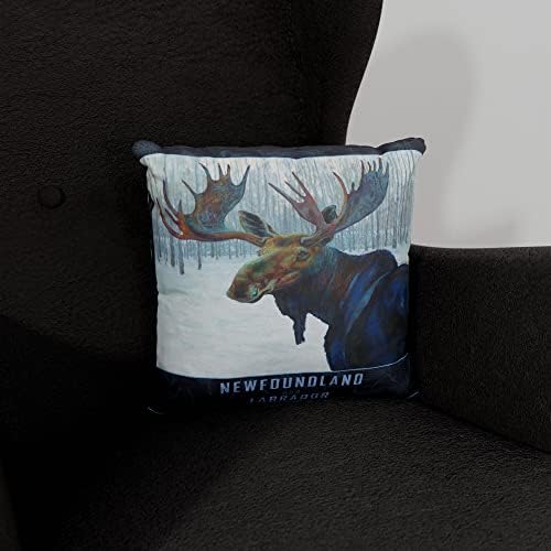 Холщовая възглавница с участието на зимния лосове Нюфаундленд и Лабрадор за дивана дома и офиса, картини с маслени бои на художника Кари