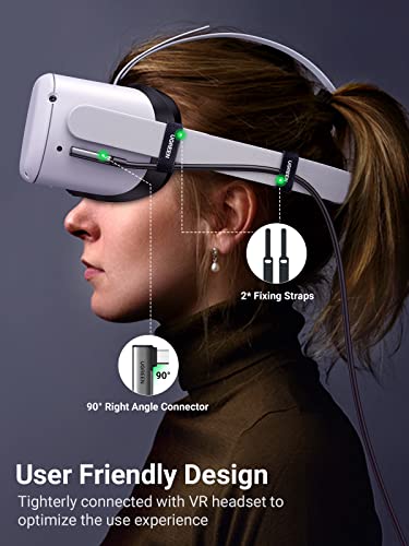 Кабел UGREEN Линк, който е съвместим с Oculus Quest 2 / Pico 4 и PC / Steam VR, 16-подножието на кабел за слушалки VR Линк с високоскоростен