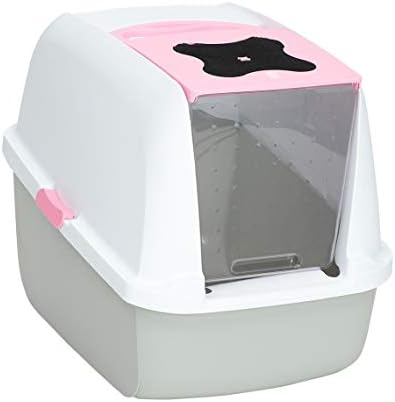 Голяма Кутия за котешки тоалетни Catit с качулка в розово-бяло, 50700