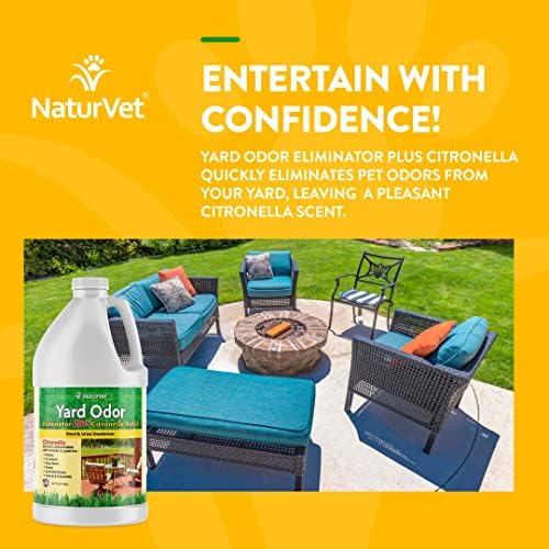 NaturVet – Средство за премахване на миризма в двора плюс спрей с цитронеллой – - Премахва миризмата от изпражнения и урина, с тревата